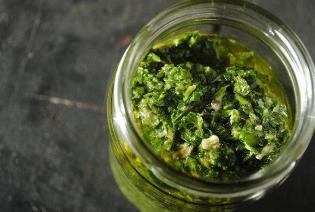 Boiling parsley